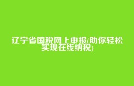 辽宁省国税网上申报(助你轻松实现在线纳税)